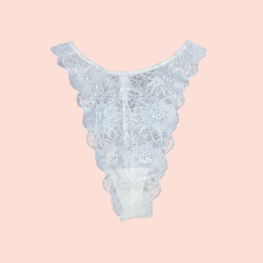Vintage White Lace Thong